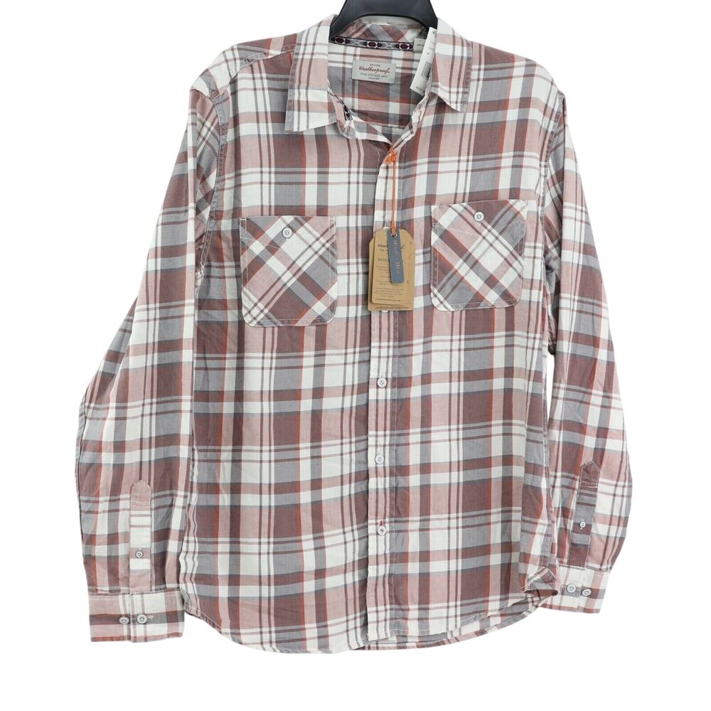 Weatherproof Men's Shirt Blue Size Medium M‎ Snow Flannel Button-Up MSRP $65